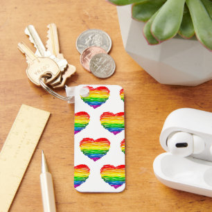 Chaveiro Desenho de forma cardíaca do orgulho de SlipperyJo