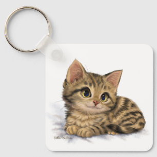Chaveiro Desenho de Gatinho Malhado Fofo