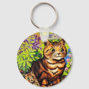 Chaveiro Desenho de gato fofo e gatinhos por Louis Wain