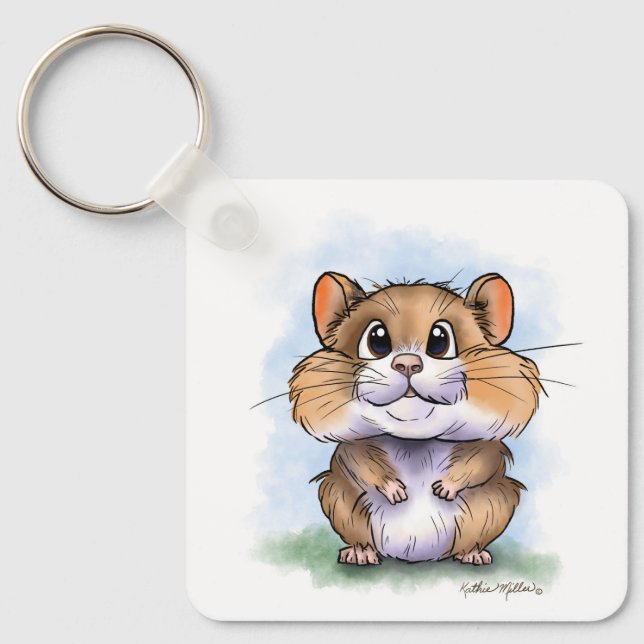 Chaveiro Desenho de hamster fofo e fofinho (Frente)