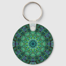 Chaveiro desenho de Mandala Verde Esmeralda