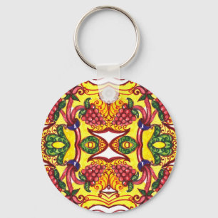 Chaveiro Desenho De Mão: Elegância Ornamental Floral.