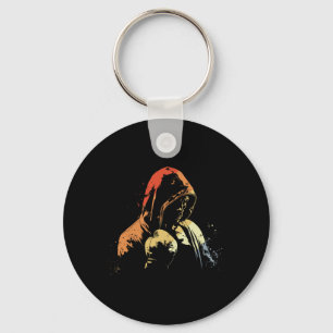 Chaveiro Desenho de menino de kickboxing artes marciais ret