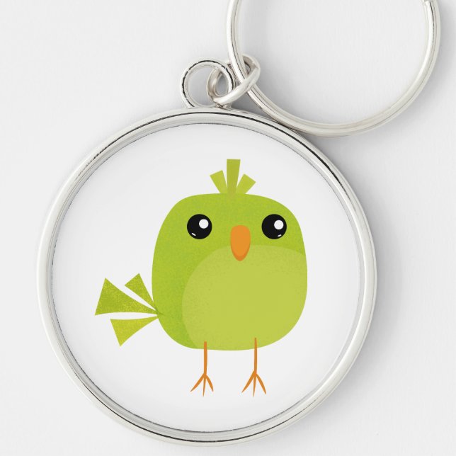 Chaveiro Desenho de Pássaro Verde   (Frente)