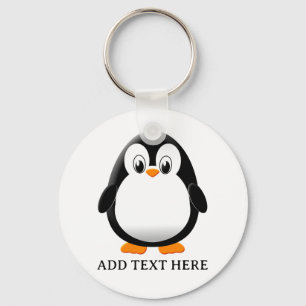 Chaveiro Desenho de pinguim fofo com nome editável