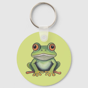 Chaveiro Desenho de sapo com lápis de cor