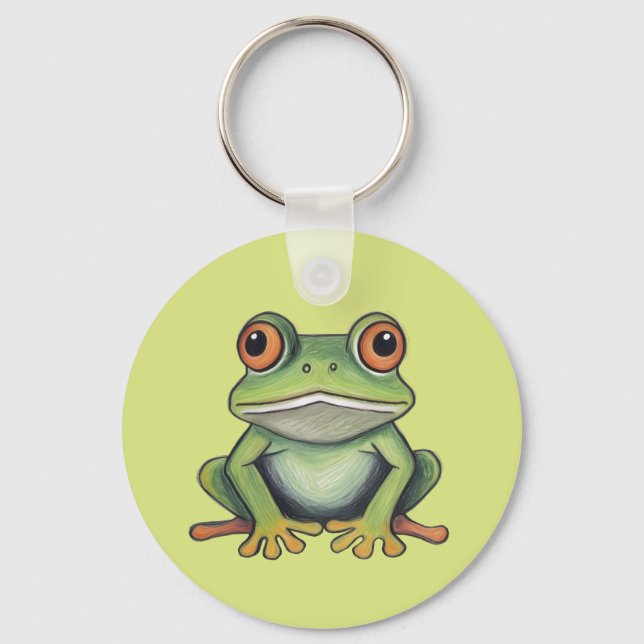 Chaveiro Desenho de sapo com lápis de cor (Frente)