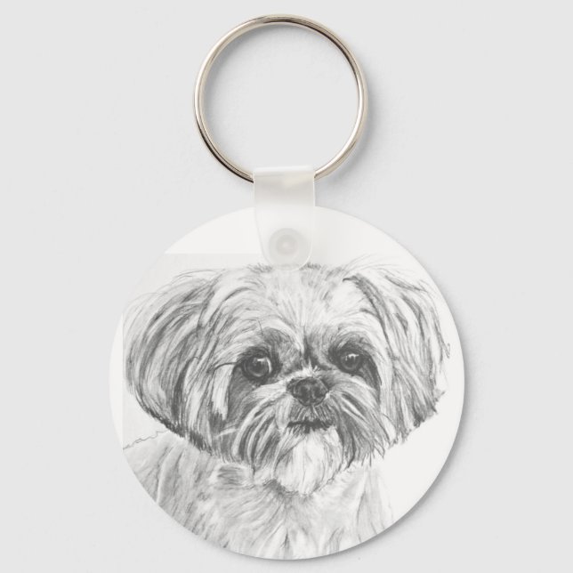 Chaveiro Desenho de Shih Tzu (Frente)