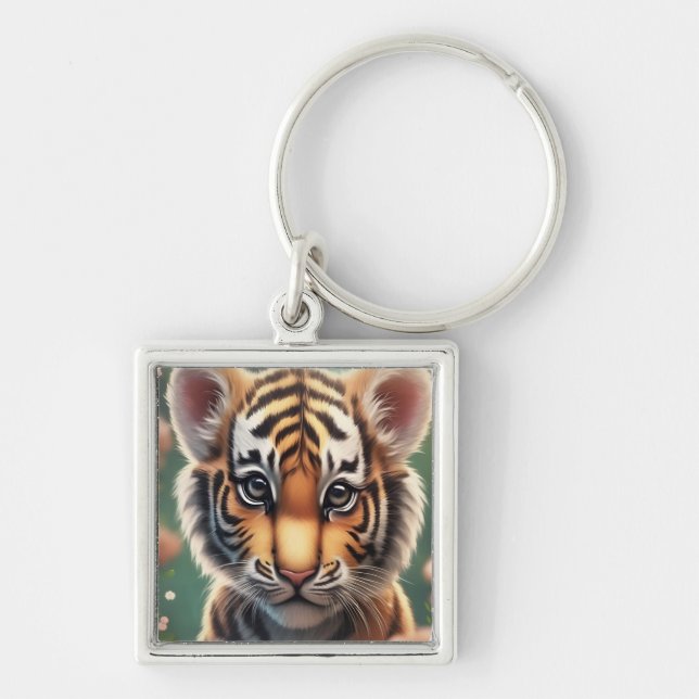 Chaveiro desenho de um filhote de tigre (Frente)