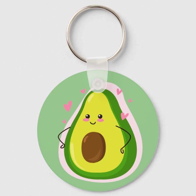Chaveiro Desenho do Cartoon Bonito Kawaii Avocado (Frente)