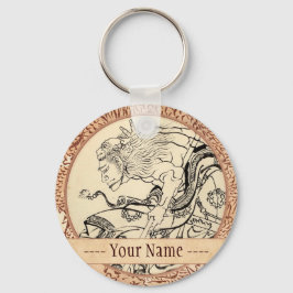Chaveiro Desenho do Guerreiro Samurai com a máscara de leão