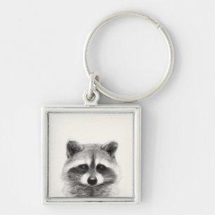 Chaveiro Desenho do Lápis Raccoon