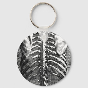 Chaveiro Desenho do vintage de uma espinha e de um ribcage