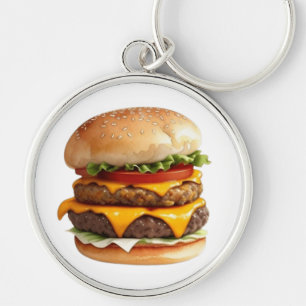 Chaveiro Desenho em Aquarela de Cheeseburger