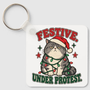 Chaveiro Desenho engraçado de Natal sob protesto