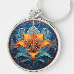Chaveiro Desenho Floral de Mandala Colorido