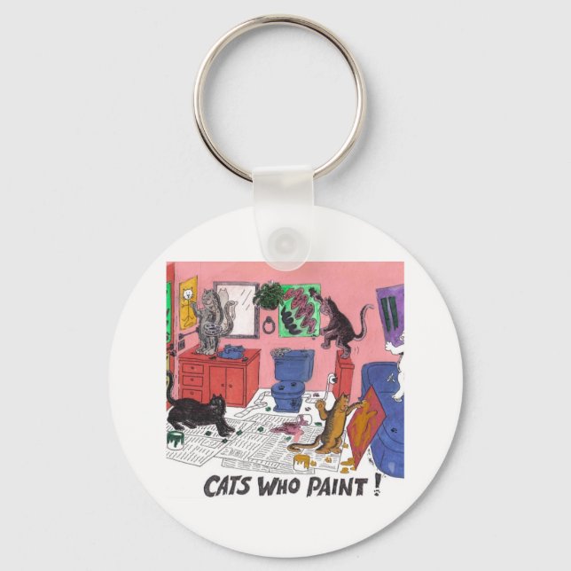 Chaveiro Desenho Humorístico De Cores De Casas Que Tintam (Frente)