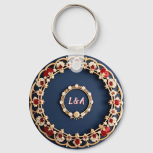 Chaveiro Desenho Ornamental Floral Elegante