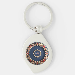 Chaveiro Desenho Ornamental Floral Elegante