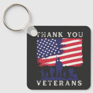 Chaveiro Desenho personalizado: Obrigado Veteranos Bandeira