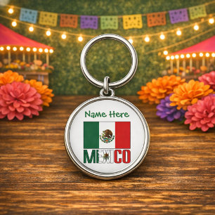 Chaveiro Desenho Redondo da Bandeira Personalizada do Méxic
