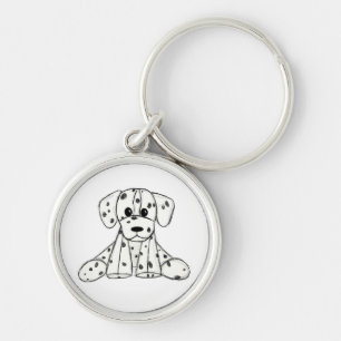 Chaveiro Desenho simples de um cão dalmata de pelúcia em pr