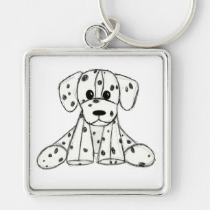 Chaveiro Desenho simples de um cão dalmata de pelúcia em pr