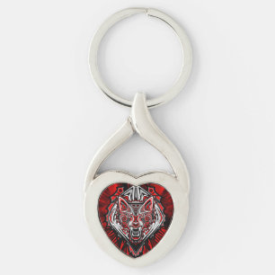 Chaveiro Desenho Totêmico Tribal Haida de Lobo