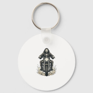 Chaveiro Desenho Vetorial de Motociclista com Gravação Anti