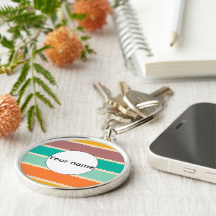 Chaveiro Design abstrato de linhas Rhombus