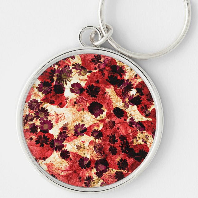 Chaveiro Design abstrato do padrão de flor da margarida ama (Frente)