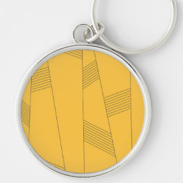 Chaveiro Design abstrato simples, amarelo, moderno