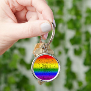 Chaveiro Design Aquário Zodíaco Arco-íris Orgulho LGBTQ