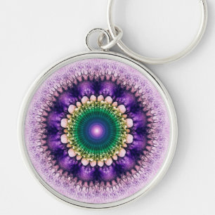 Chaveiro Design azul fractal natural