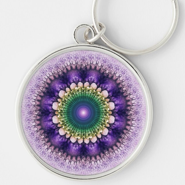 Chaveiro Design azul fractal natural (Frente)
