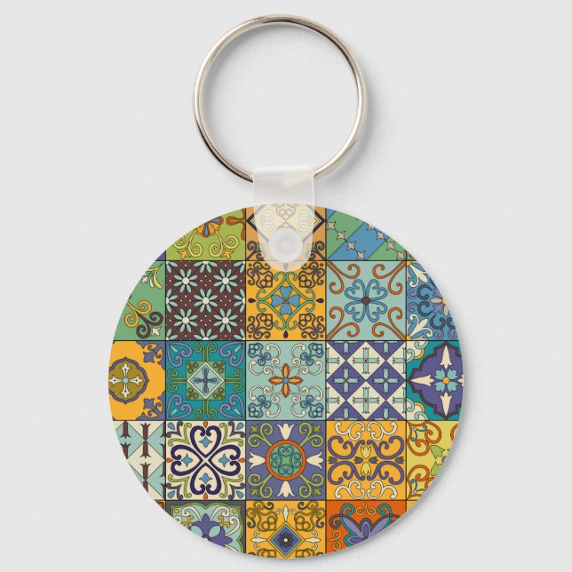 Chaveiro Design Azulejo de Talavera Português (Frente)
