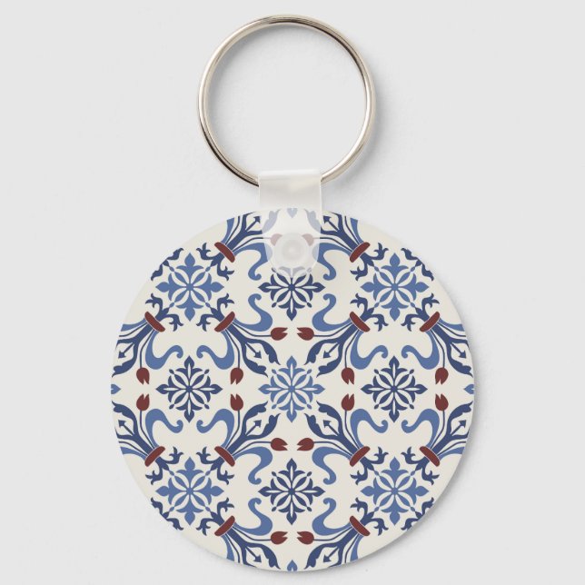 Chaveiro Design da Potência Majolica Damask (Frente)