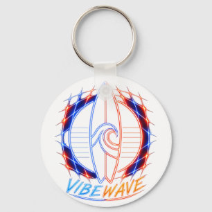 Chaveiro Design da Prancha de Surf Vibewave Neon – Retro On