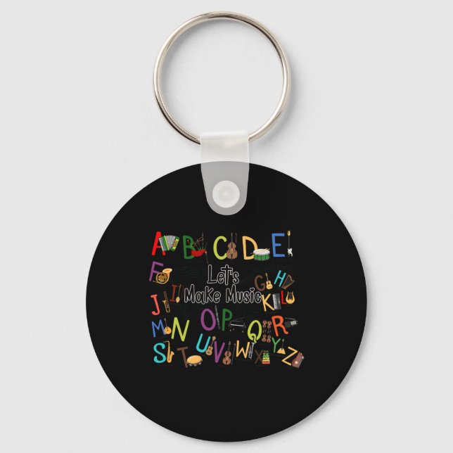 Chaveiro Design De Alfabeto Cute Para Professores De Música (Frente)