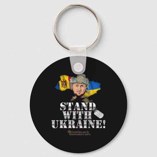 Chaveiro Design de Apoio à Ucrânia Moldávia Zelensky Fica W (Frente)