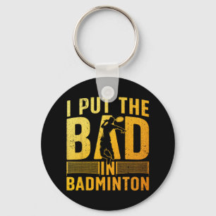 Chaveiro Design De Badminton Engraçado Para Homens Mulheres