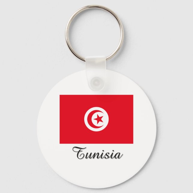 Chaveiro Design de Bandeira da Tunísia (Frente)