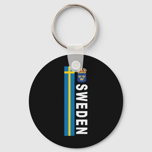 Chaveiro Design de bandeira sueca em estilo futebol sueco (Frente)