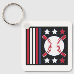 Chaveiro Design de Baseball Patriótico