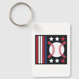 Chaveiro Design de Baseball Patriótico