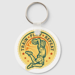 Chaveiro Design de basquetebol Slam Dunk Vintage