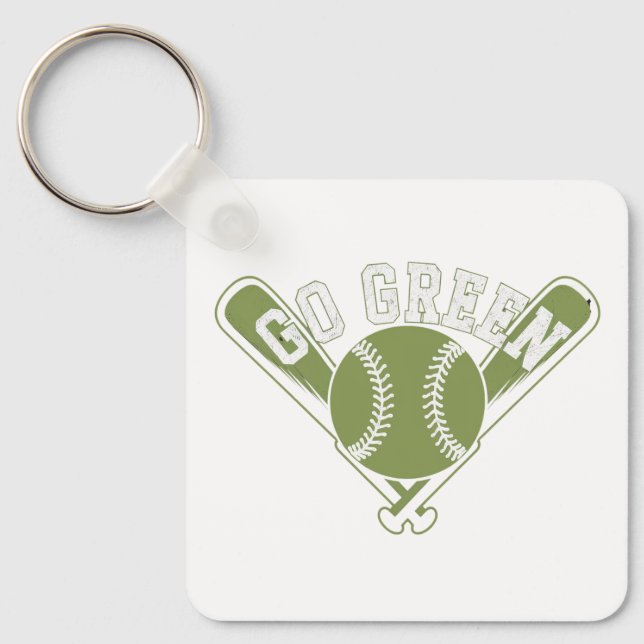 Chaveiro Design de Beisebol Verde (Frente)