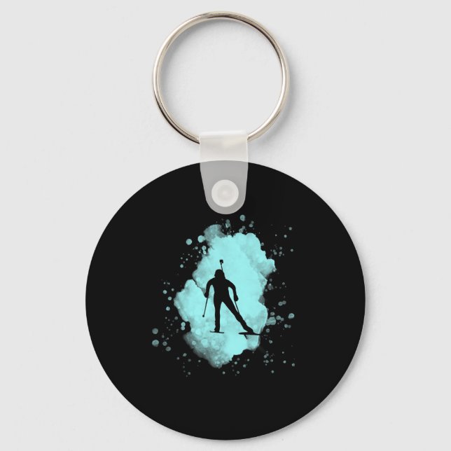 Chaveiro Design De Biathlon Wintersport Para Atletas (Frente)