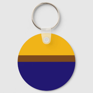 Chaveiro Design de Bloco de Cores Simples Azul Amarelo