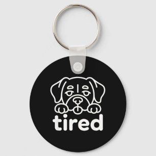 Chaveiro design de cachorro cansado fofo